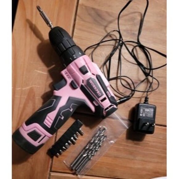 New Pink Cordless Drill Driver Set, 12V Electric Screwdriver Driver Tool Kit - Picture 2 of 3